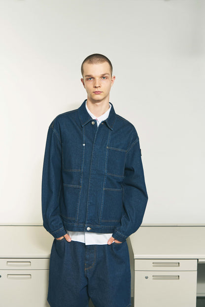 DENIM RIVET CHORE JACKET BEIGE