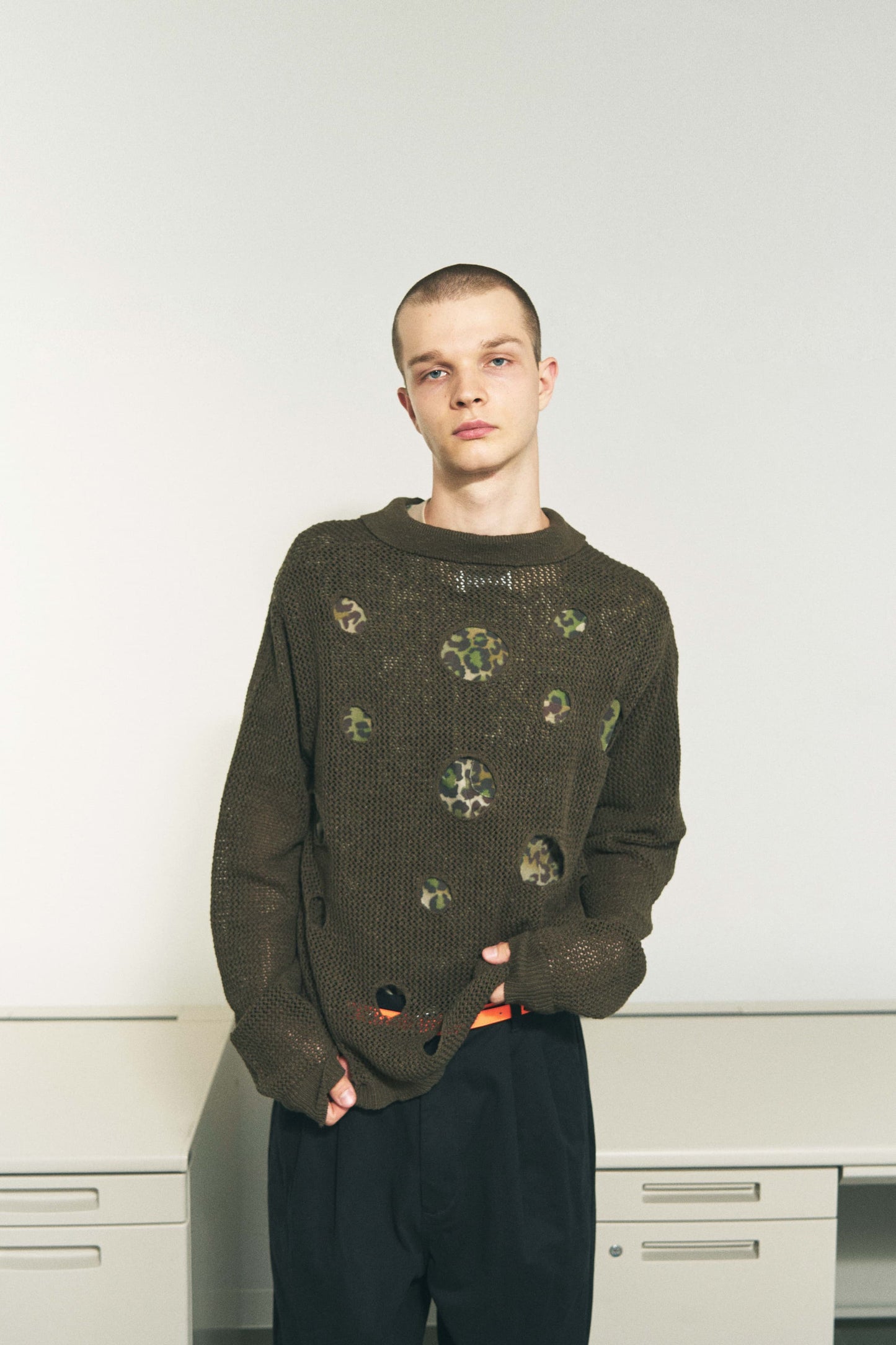HOLE KNIT SKIPPER OLIVE DRAB
