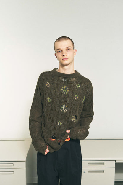 HOLE KNIT SKIPPER OLIVE DRAB