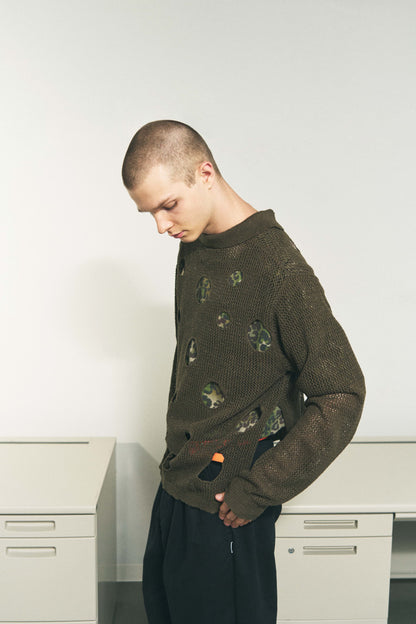 HOLE KNIT SKIPPER OLIVE DRAB