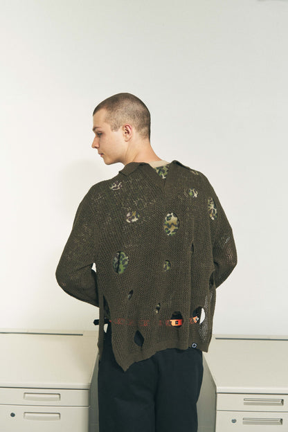 HOLE KNIT SKIPPER OLIVE DRAB