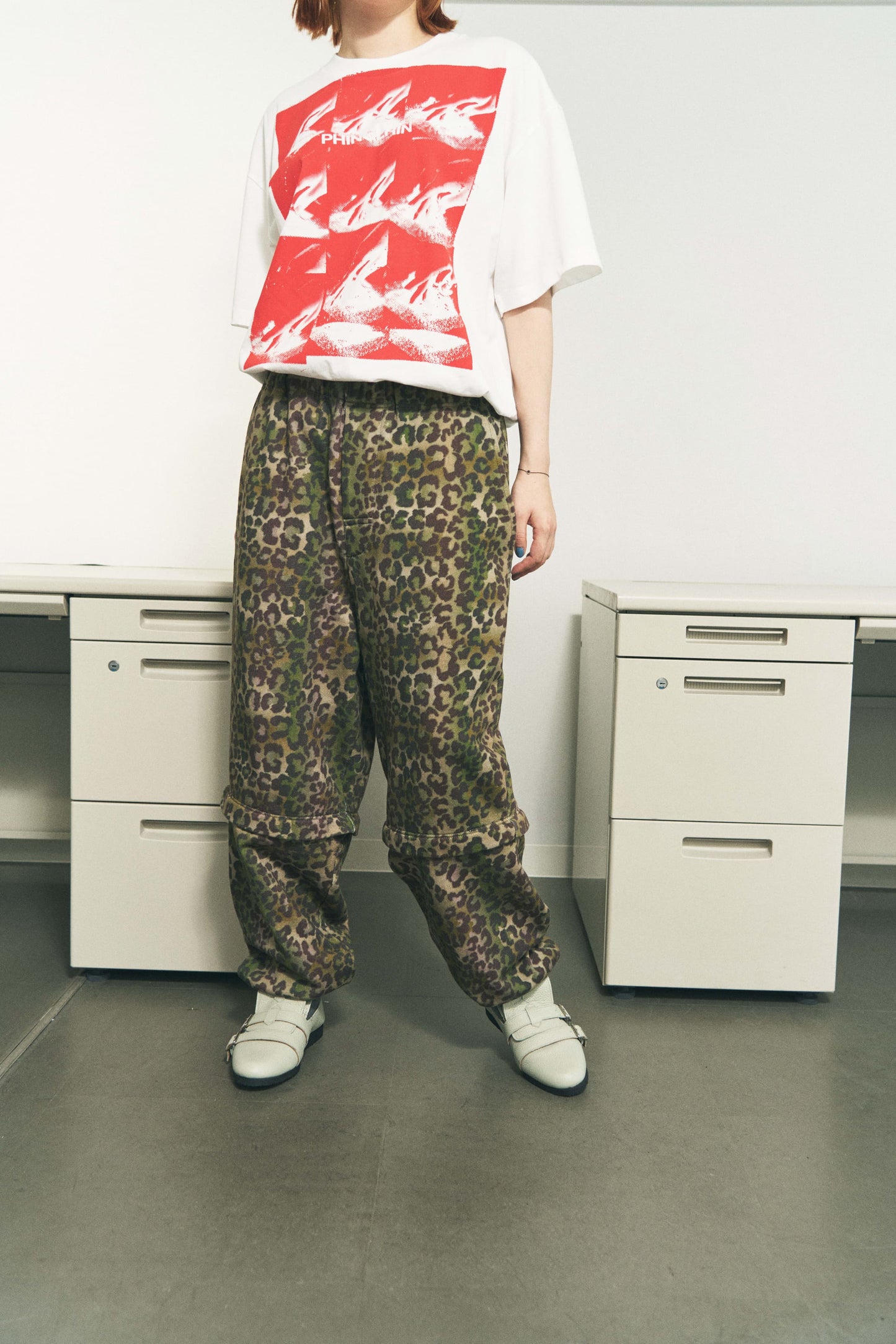 CONVERTIBLE SWEATPANTS LEOPARD