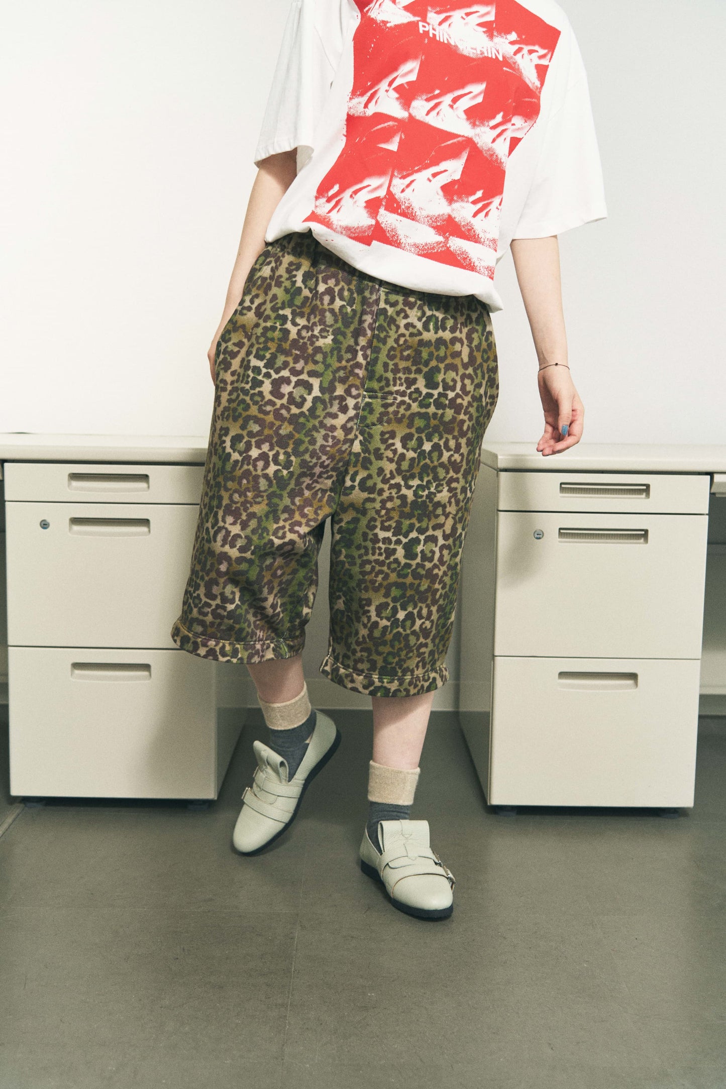 CONVERTIBLE SWEATPANTS LEOPARD