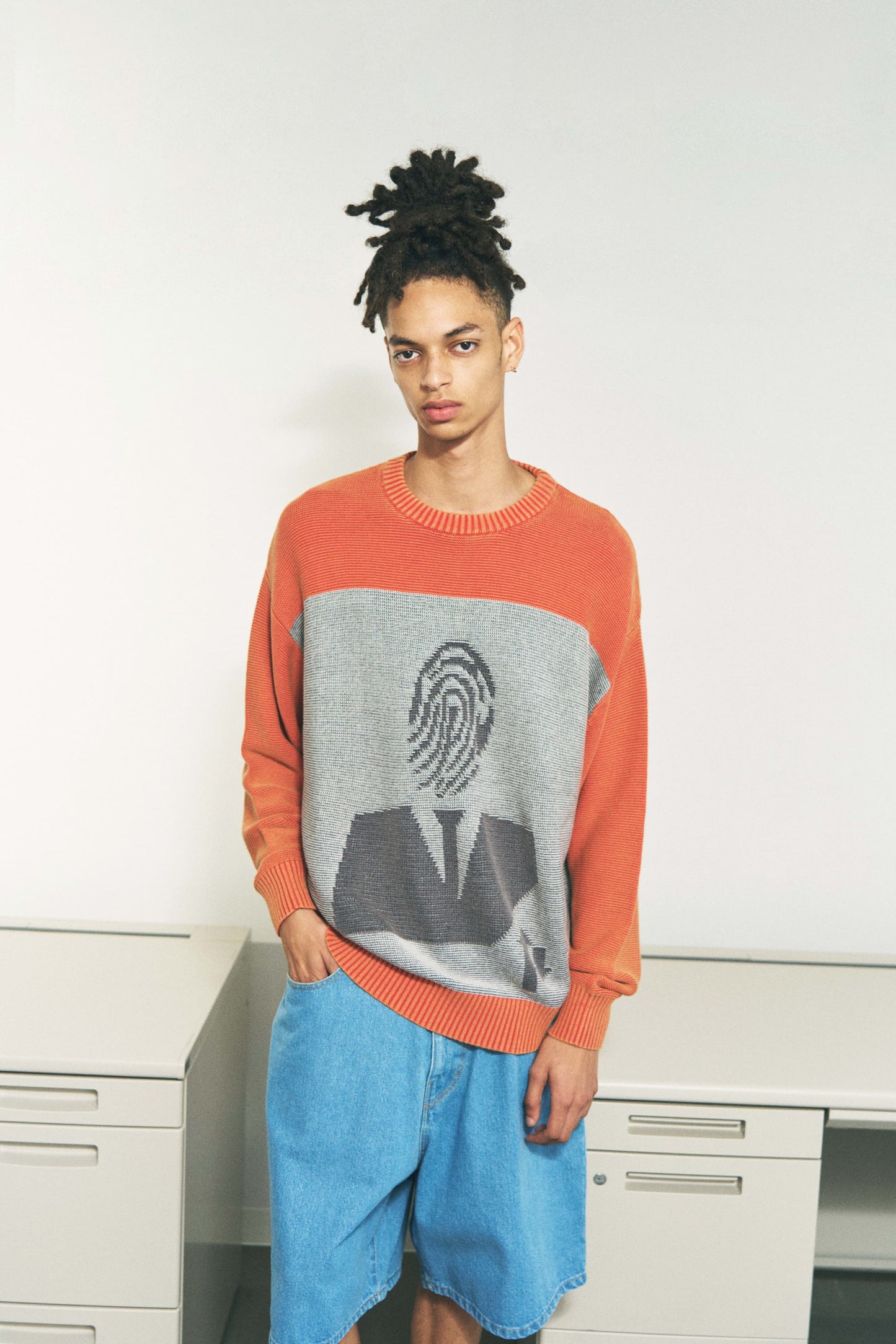 AGENT KNIT SWEATER WASHED OLD RED