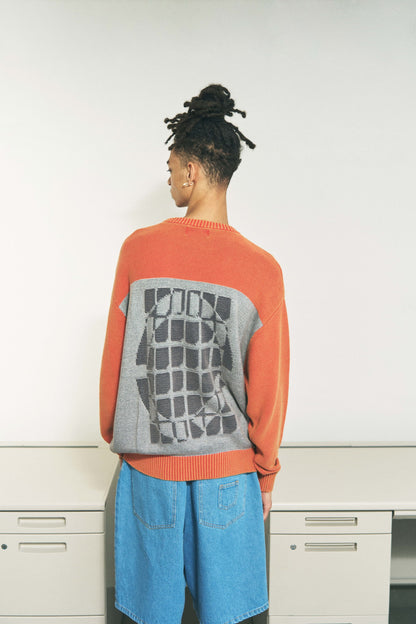 AGENT KNIT SWEATER WASHED OLD RED