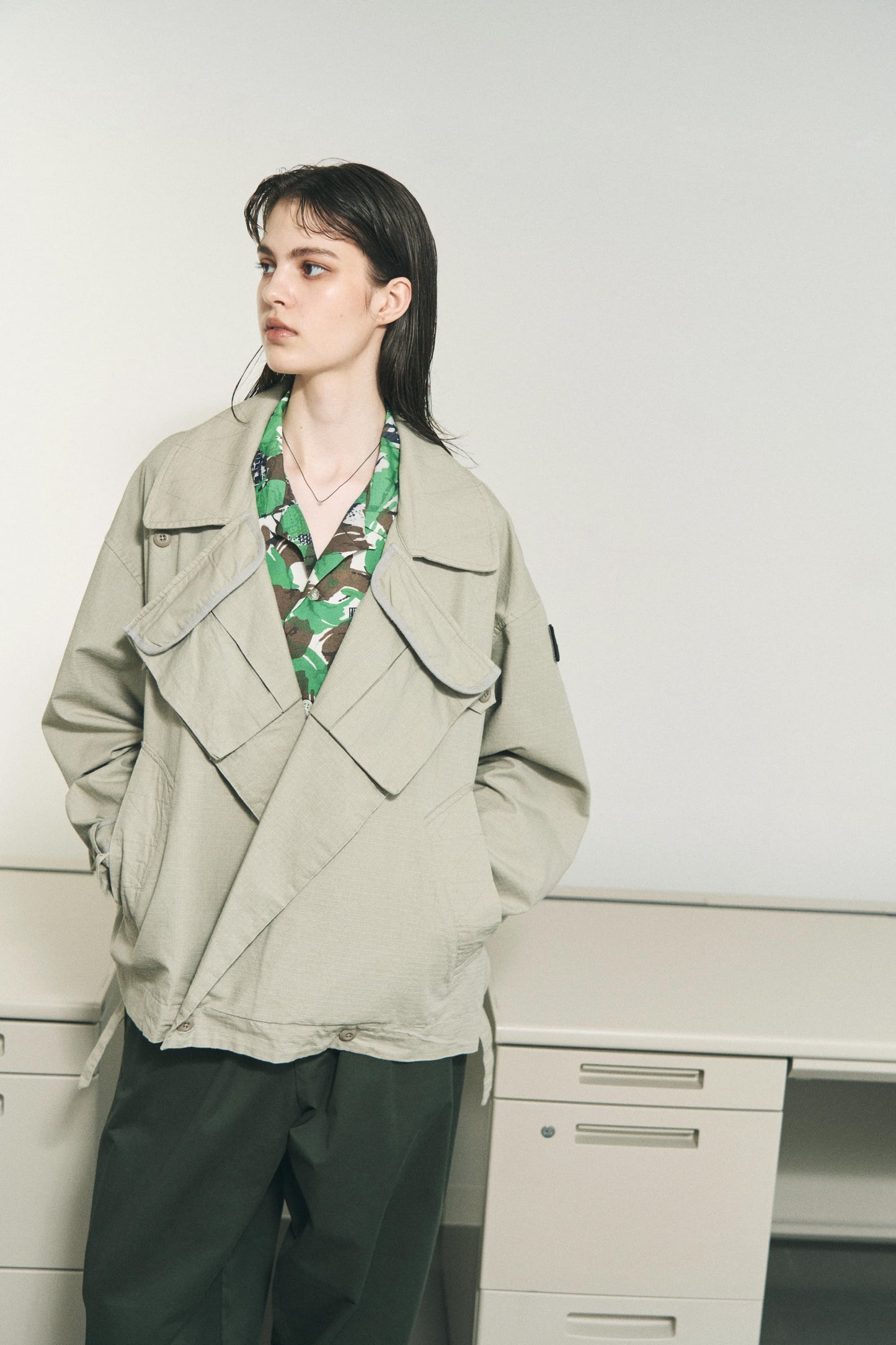 RIPSTOP TWIN SHORT COAT GREY