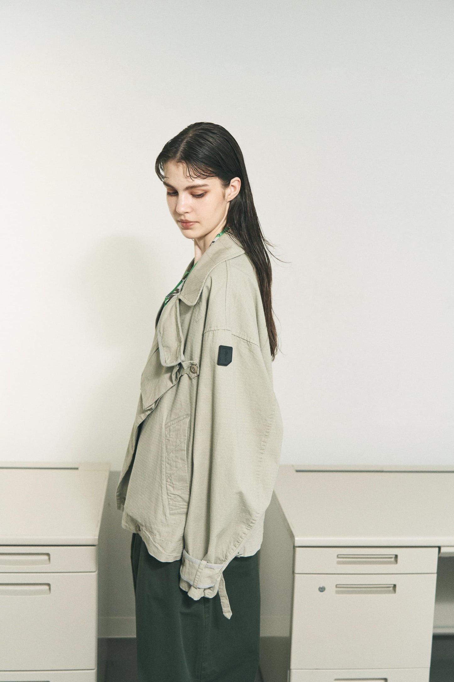 RIPSTOP TWIN SHORT COAT GREY