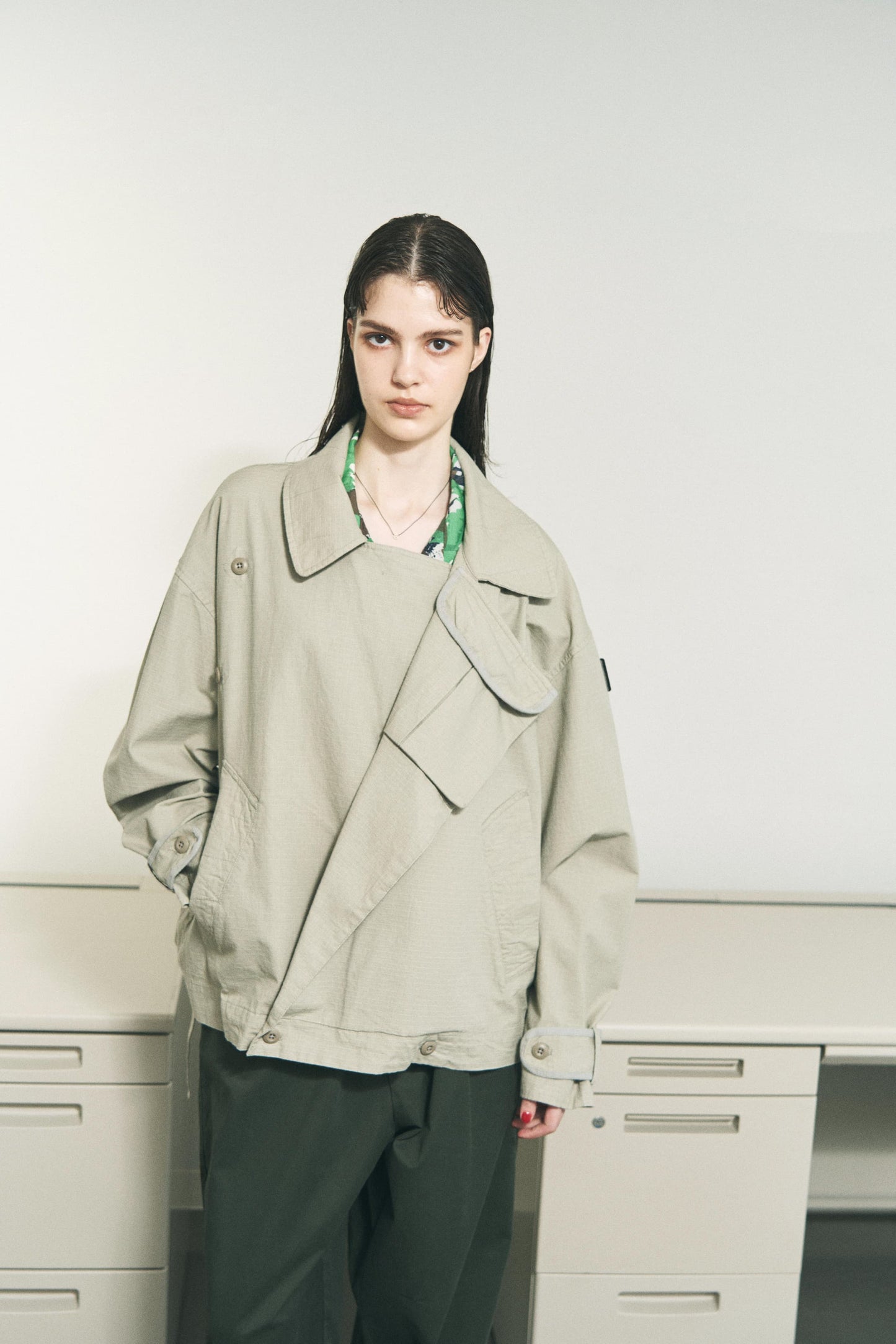 RIPSTOP TWIN SHORT COAT GREY