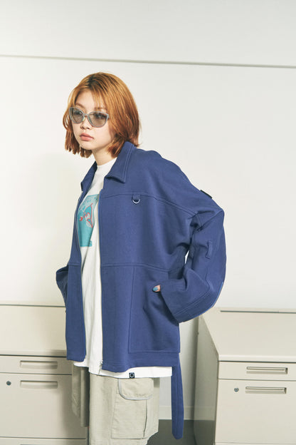 FRENCH TERRY ZIP RUN JACKET BLACK