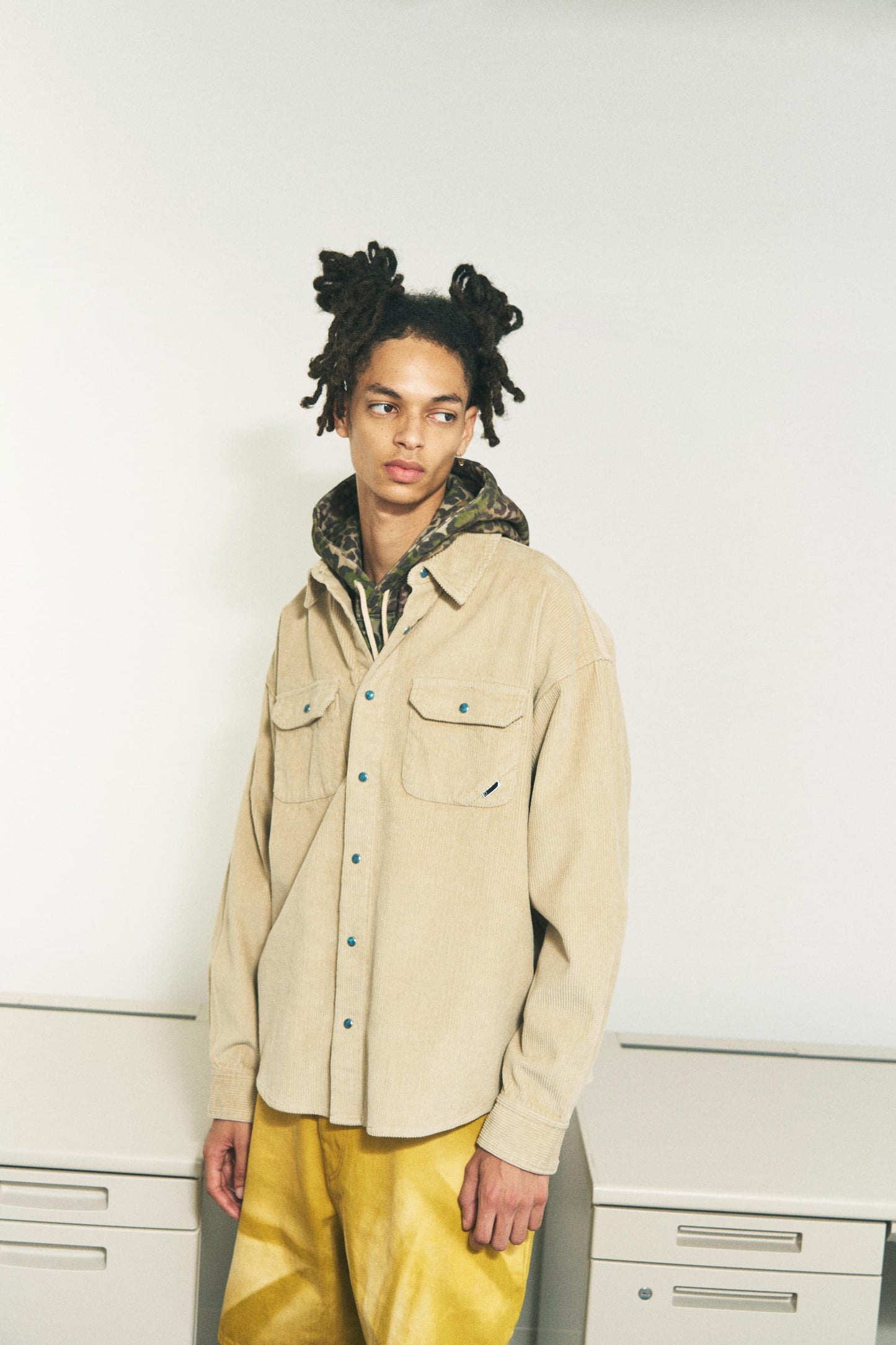 CORDUROY STONE SNAP SHIRT JACKET NAVY