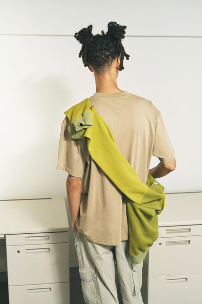 HALF-ZIP COLLAR SWEATSHIRT DYED HEATHER RED