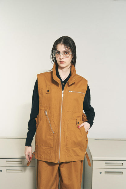 TWILL DOUBLE JACKET LIGHT BROWN