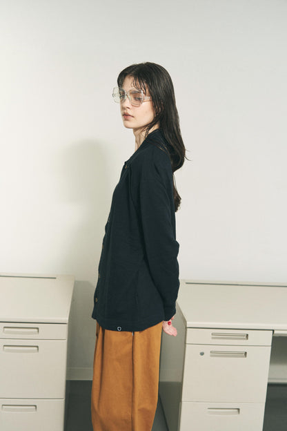 SLAB GAUZE KNIT SHIRT BLACK