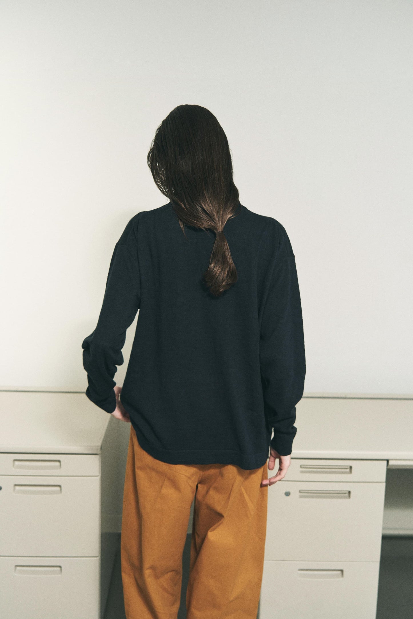 SLAB GAUZE KNIT SHIRT BLACK