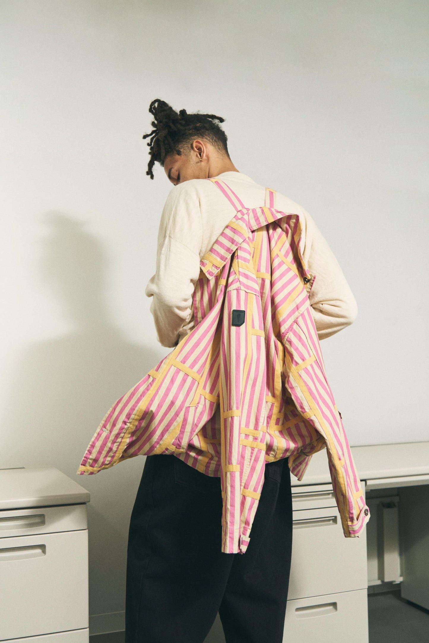 TRIM PATTERN JACKET PINK STRIPE