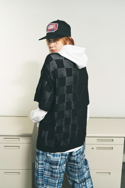 CHECKER WEB SKIPPER POLO BROWN