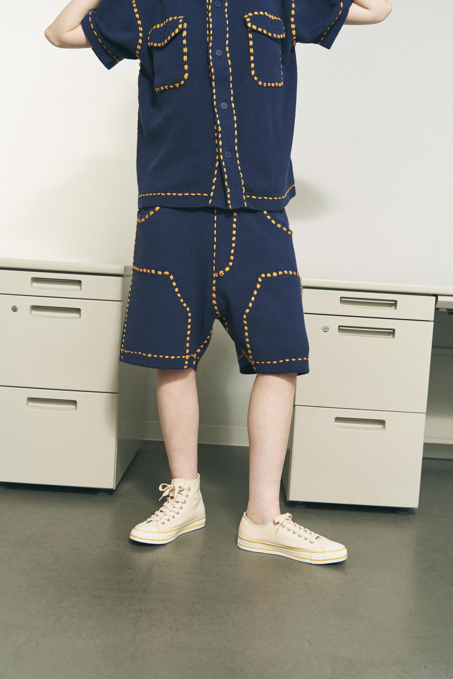 SUMMER PG1 DOUBLE KNEE SHORTS NAVY