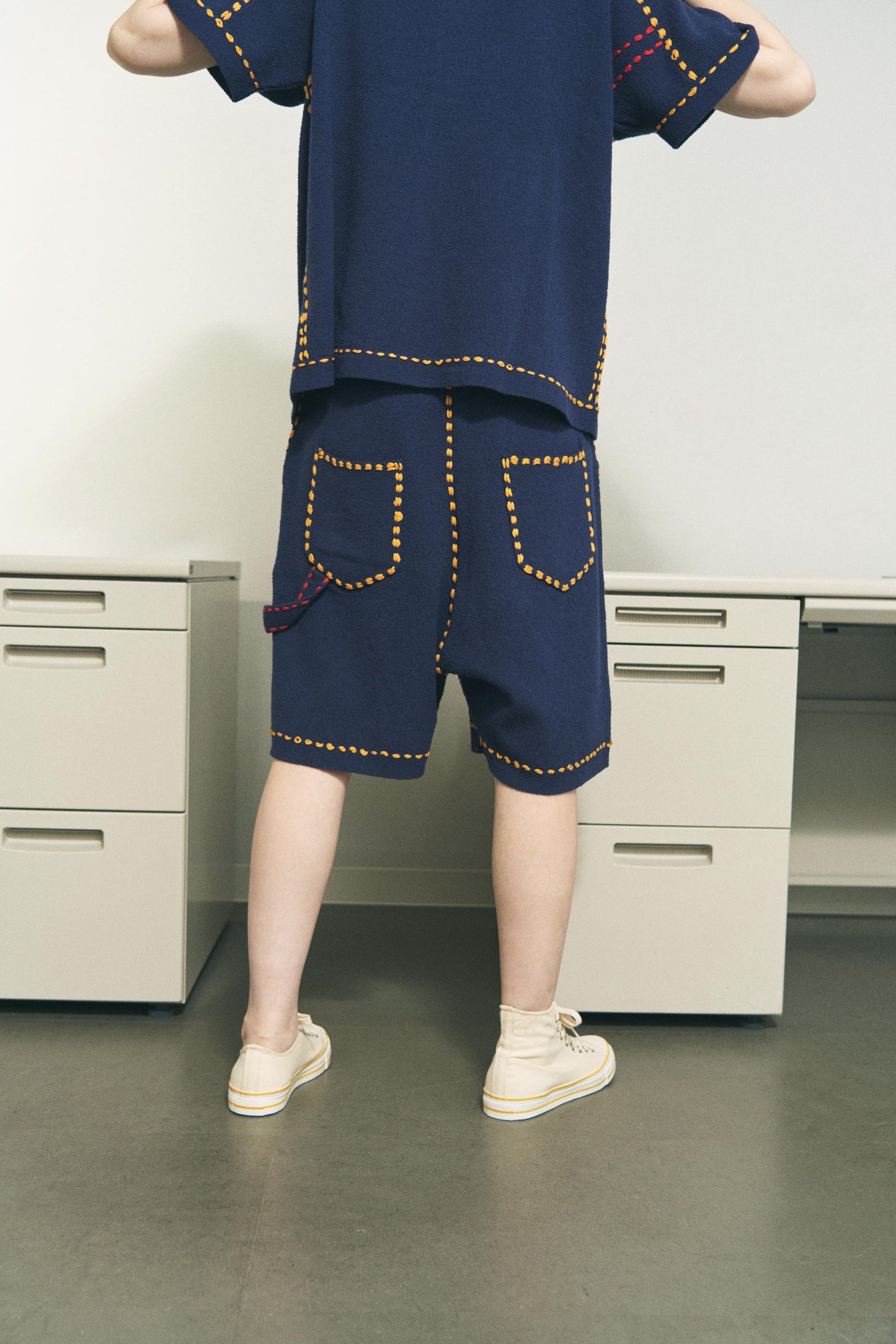 SUMMER PG1 DOUBLE KNEE SHORTS NAVY