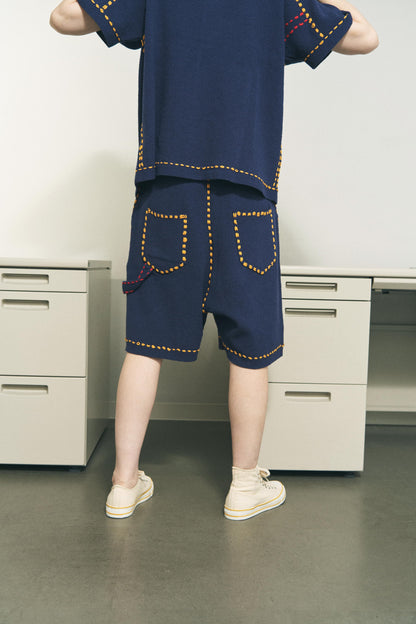 SUMMER PG1 DOUBLE KNEE SHORTS NAVY