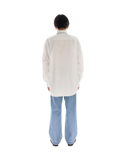 STITCH TEXT TIE SHIRT WHITE