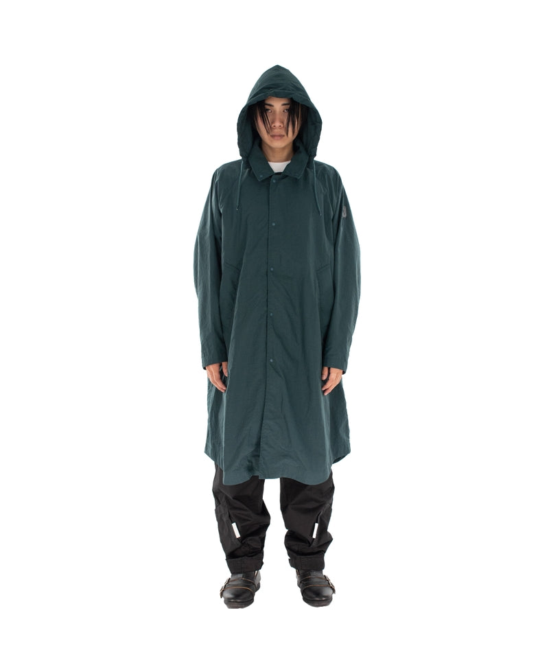 DETACHABLE HOOD RAIN COAT DARK FOREST