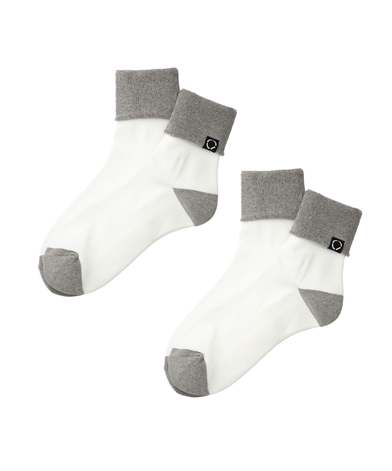 SOCKS! ORGANIC 2-PACK WHITE X GREY