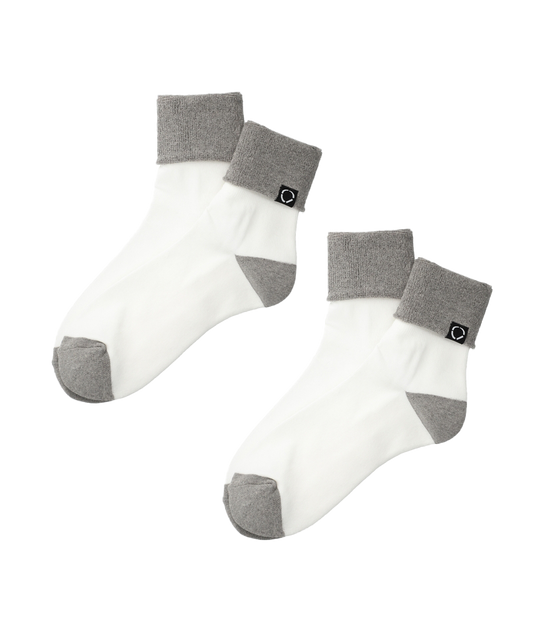 SOCKS! ORGANIC 2-PACK WHITE X GREY