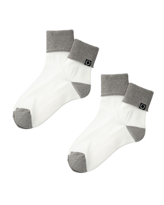 SOCKS! ORGANIC 2-PACK WHITE X GREY