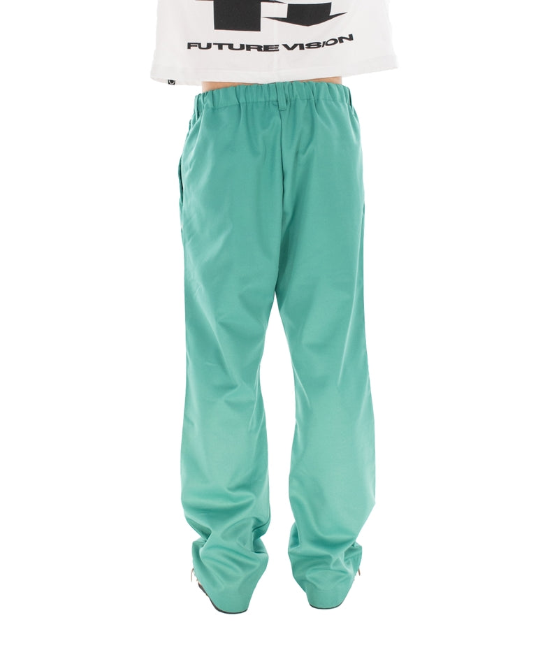 SHOECUT POLY-TWILL TROUSERS GREEN