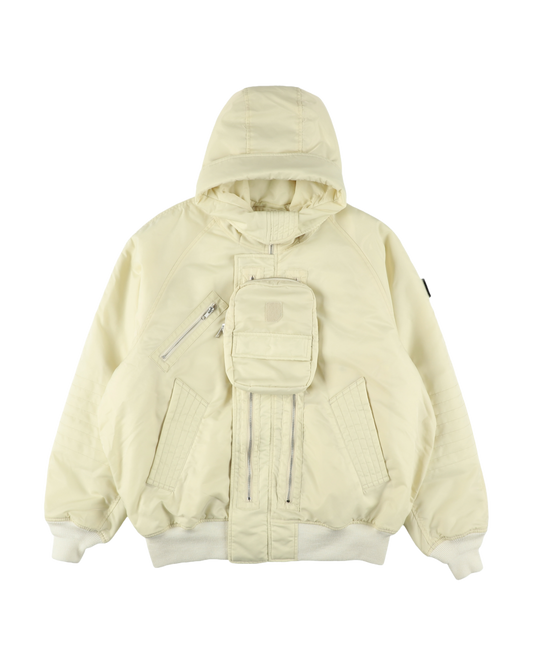 ELEVATION HOODED BOMBER JACKET OFF WHITE