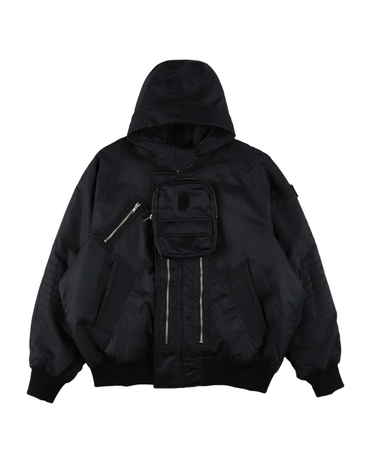 ELEVATION HOODED BOMBER JACKET BLACK