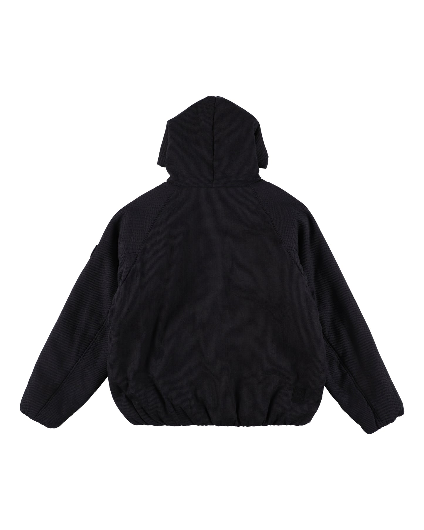 WAFFLE ZIP HOODIE BLACK