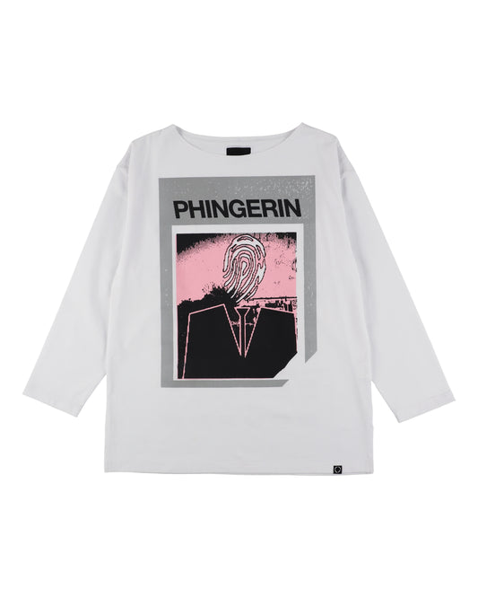 AGENT.P BOAT-NECK L/S TEE WHITE