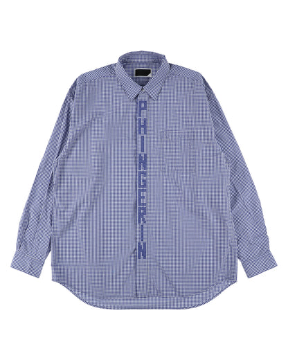 STITCH TEXT SHIRT BLUE