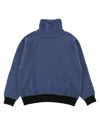 MIX KNIT SWEATER BLUE