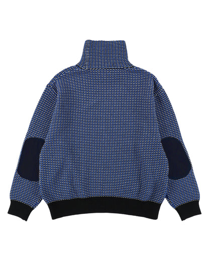 MIX KNIT SWEATER BLUE