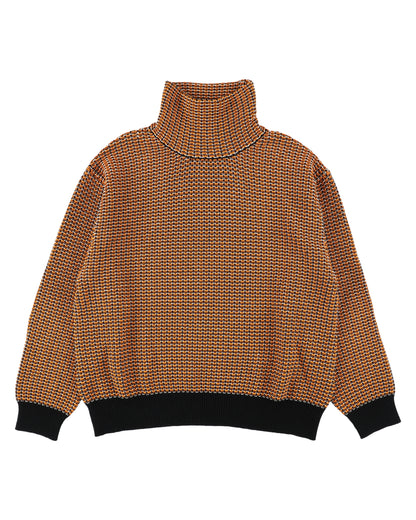 MIX KNIT SWEATER ORANGE