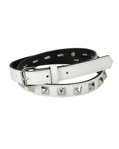 HALF STUDS BELT WHITE