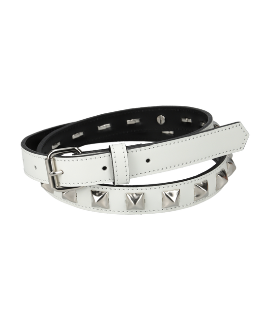 HALF STUDS BELT WHITE