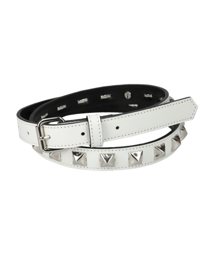 HALF STUDS BELT WHITE