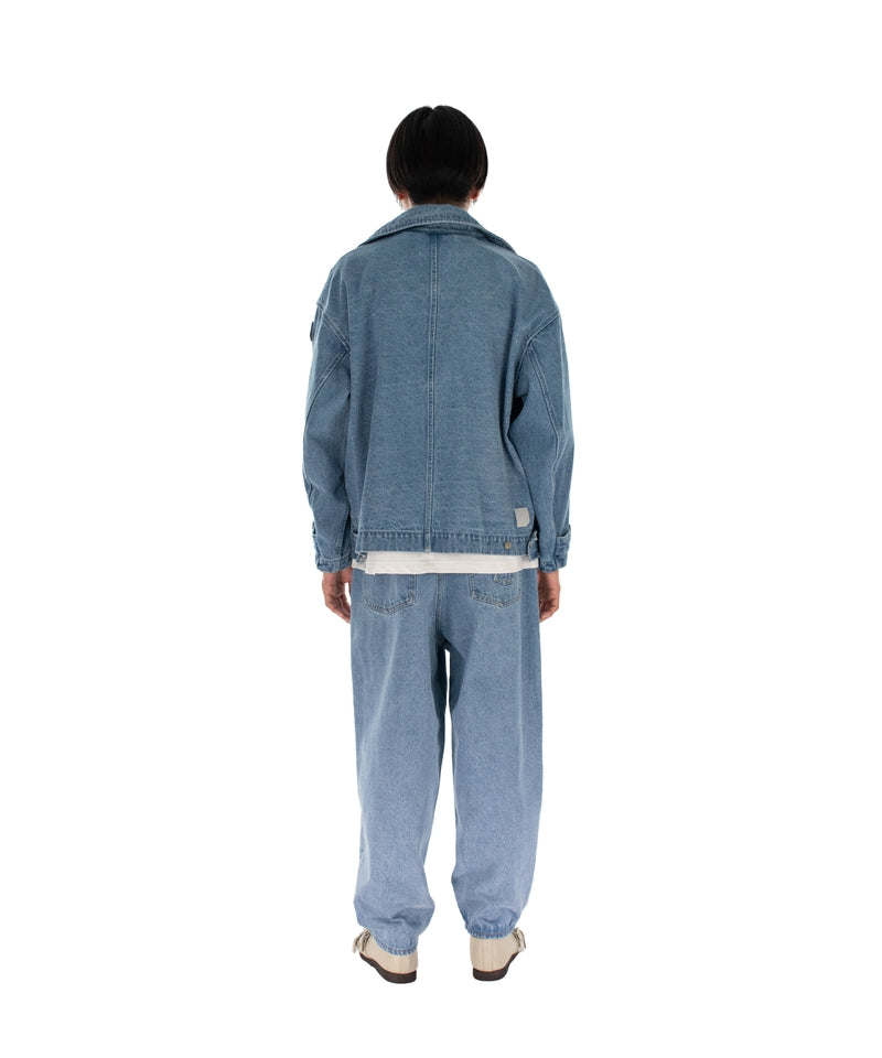 DENIM TWIN SHORT COAT SAX