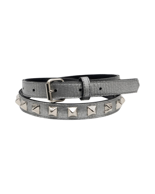 HALF STUDS BELT SILVER
