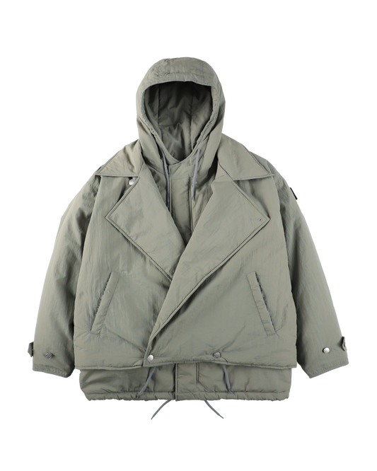 DOUBLE CUSHY HOODED JACKET GREY