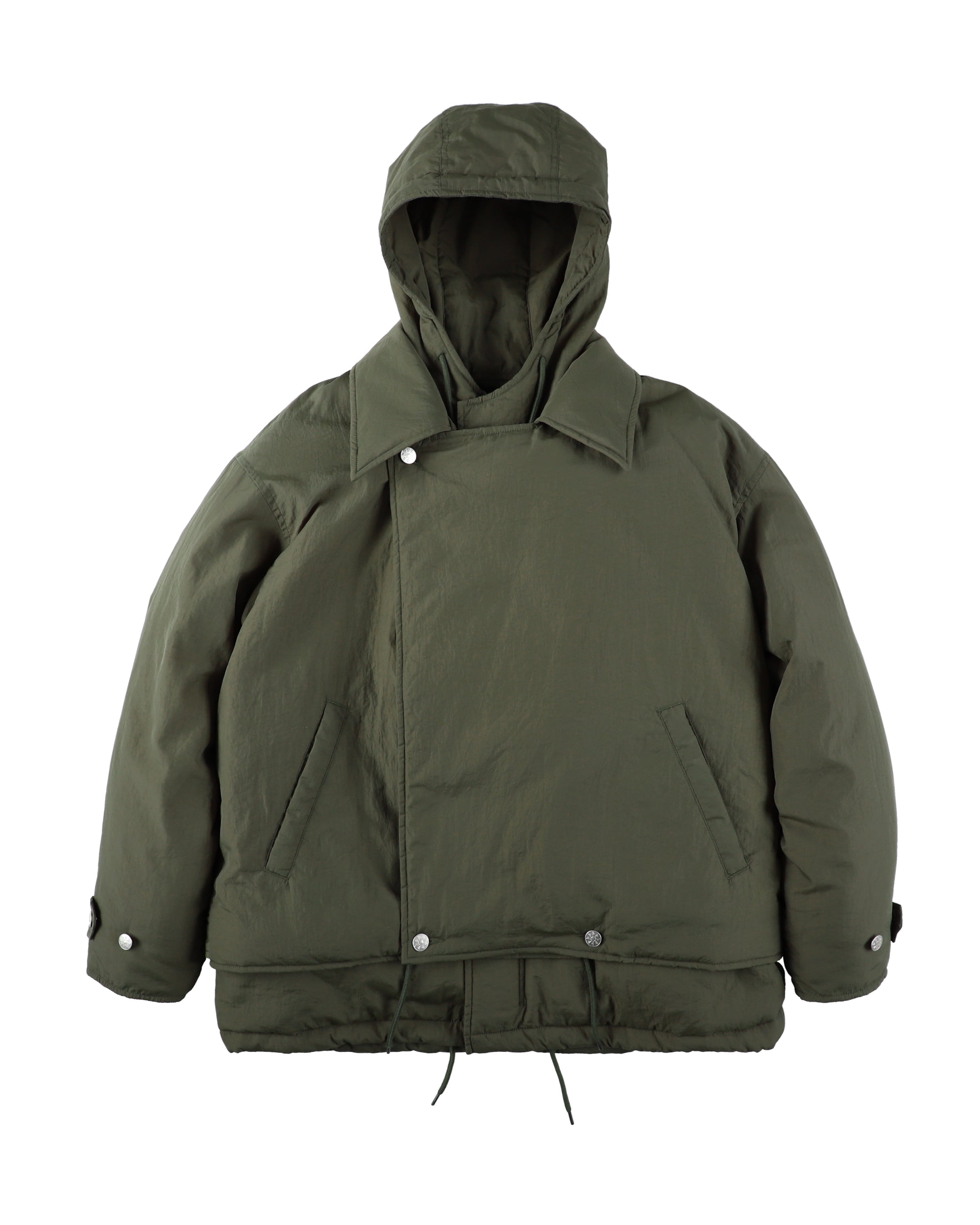 DOUBLE CUSHY HOODED JACKET OLIVE DRAB – PHINGERIN