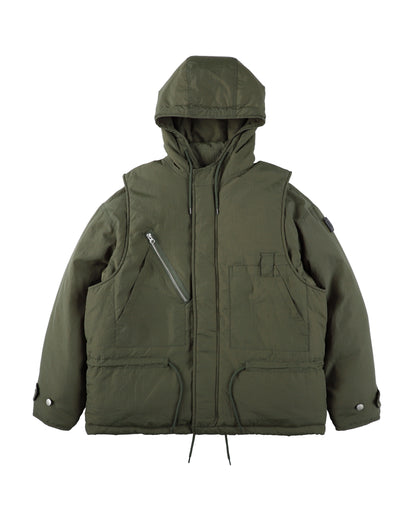 DOUBLE CUSHY HOODED JACKET OLIVE DRAB