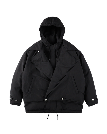 DOUBLE CUSHY HOODED JACKET BLACK