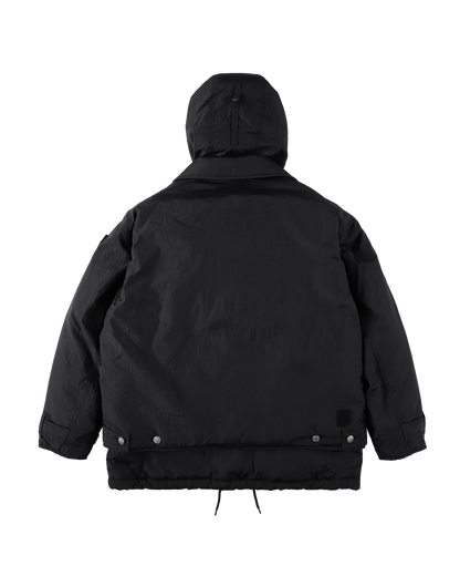 DOUBLE CUSHY HOODED JACKET BLACK