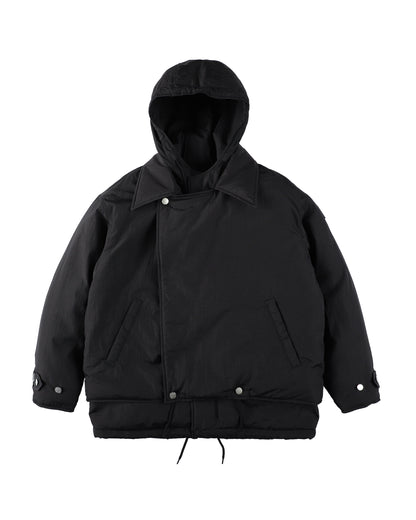 DOUBLE CUSHY HOODED JACKET BLACK