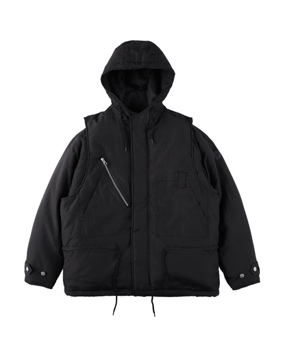 DOUBLE CUSHY HOODED JACKET BLACK