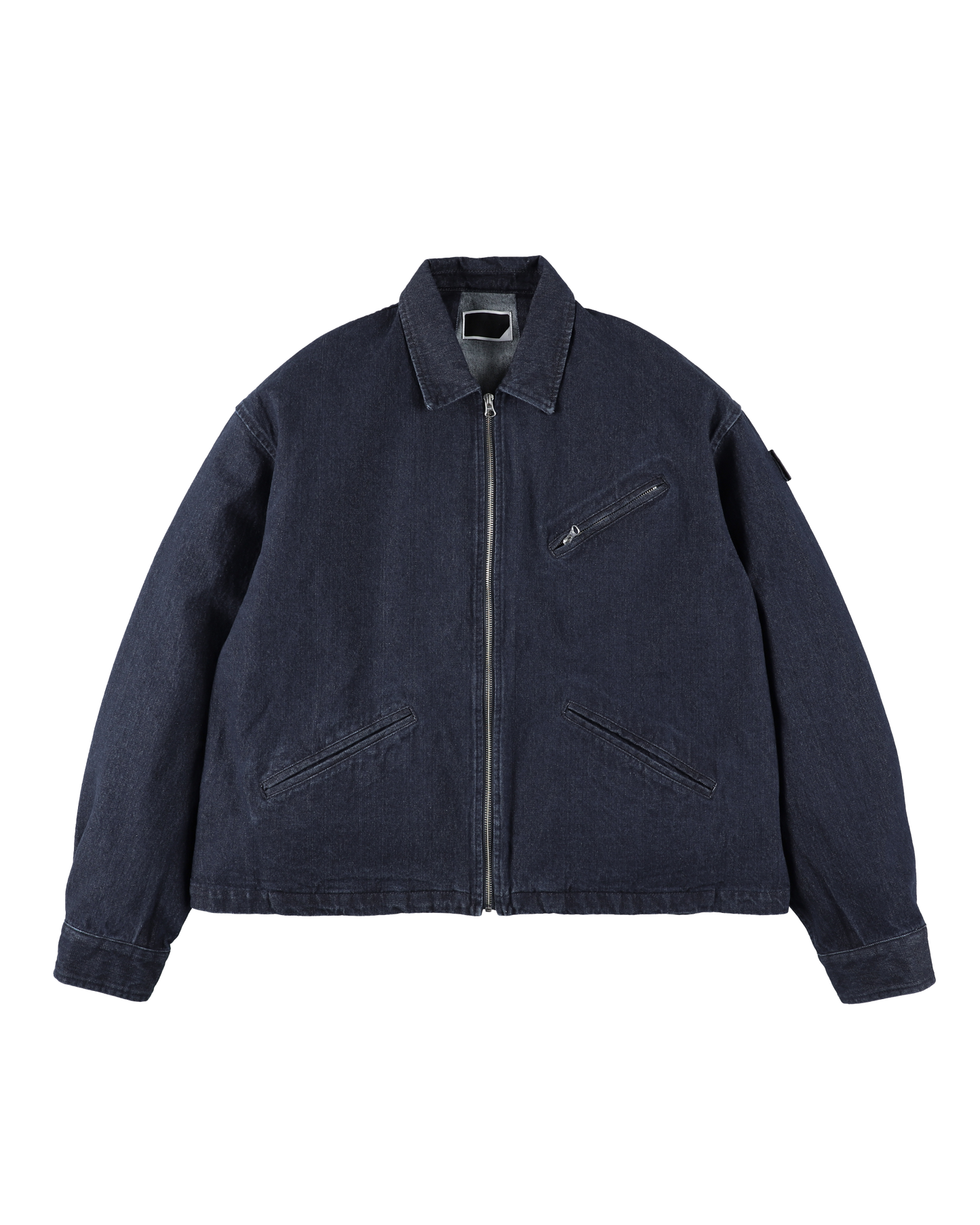 ZIP DENIM WORK JACKET NAVY